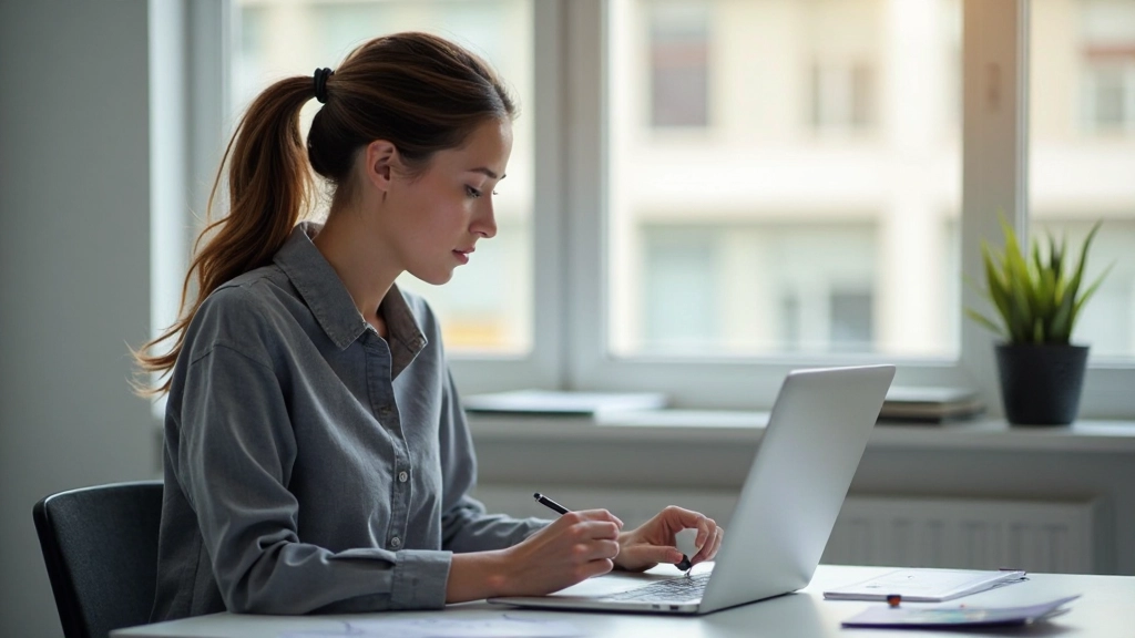 Webdesigner die responsive layouts op meerdere apparaten ontwerpt in modern kantoor