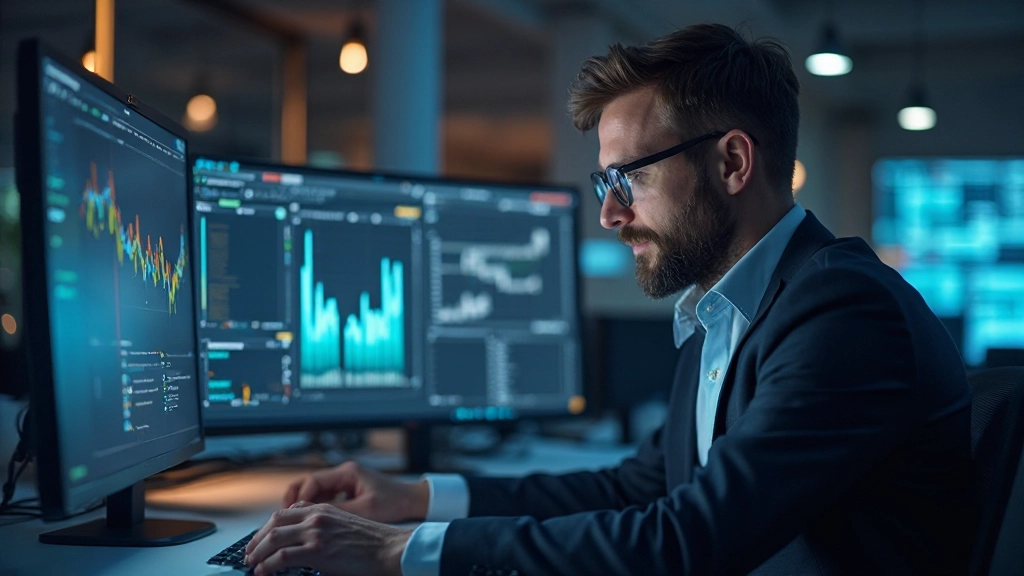 Performance specialist analyseert website laadsnelheid metrics op analytics dashboard