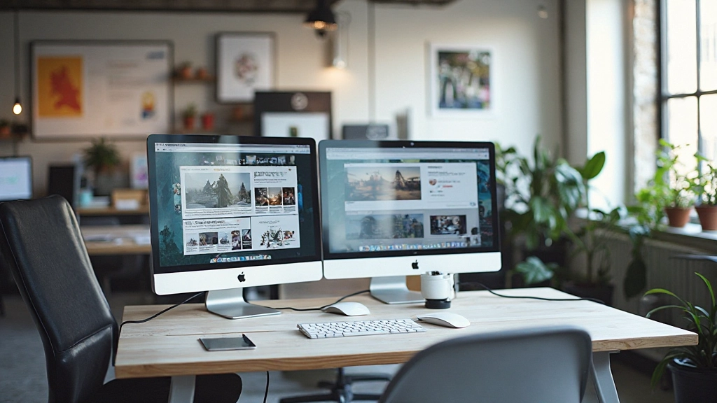 Webdesign werkplek met responsieve designs