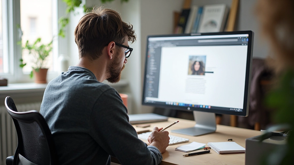 Webdesignprofessional die designprincipes bestudeert